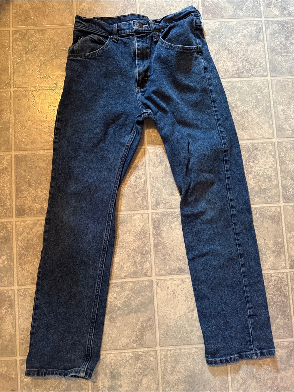 Wrangler Men's Dark Blue Straight Jeans